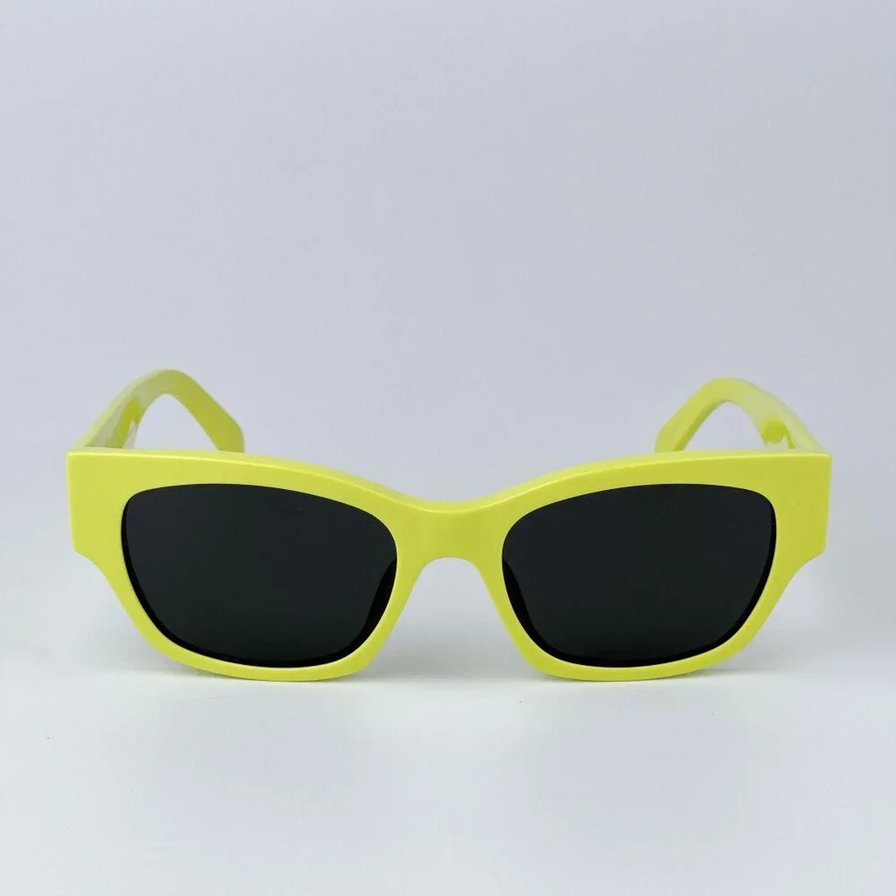 Celine MONOCHROMS CL40197U 93A Men BRAND NEW Sunglasses Lime Green Grey Cat Eye